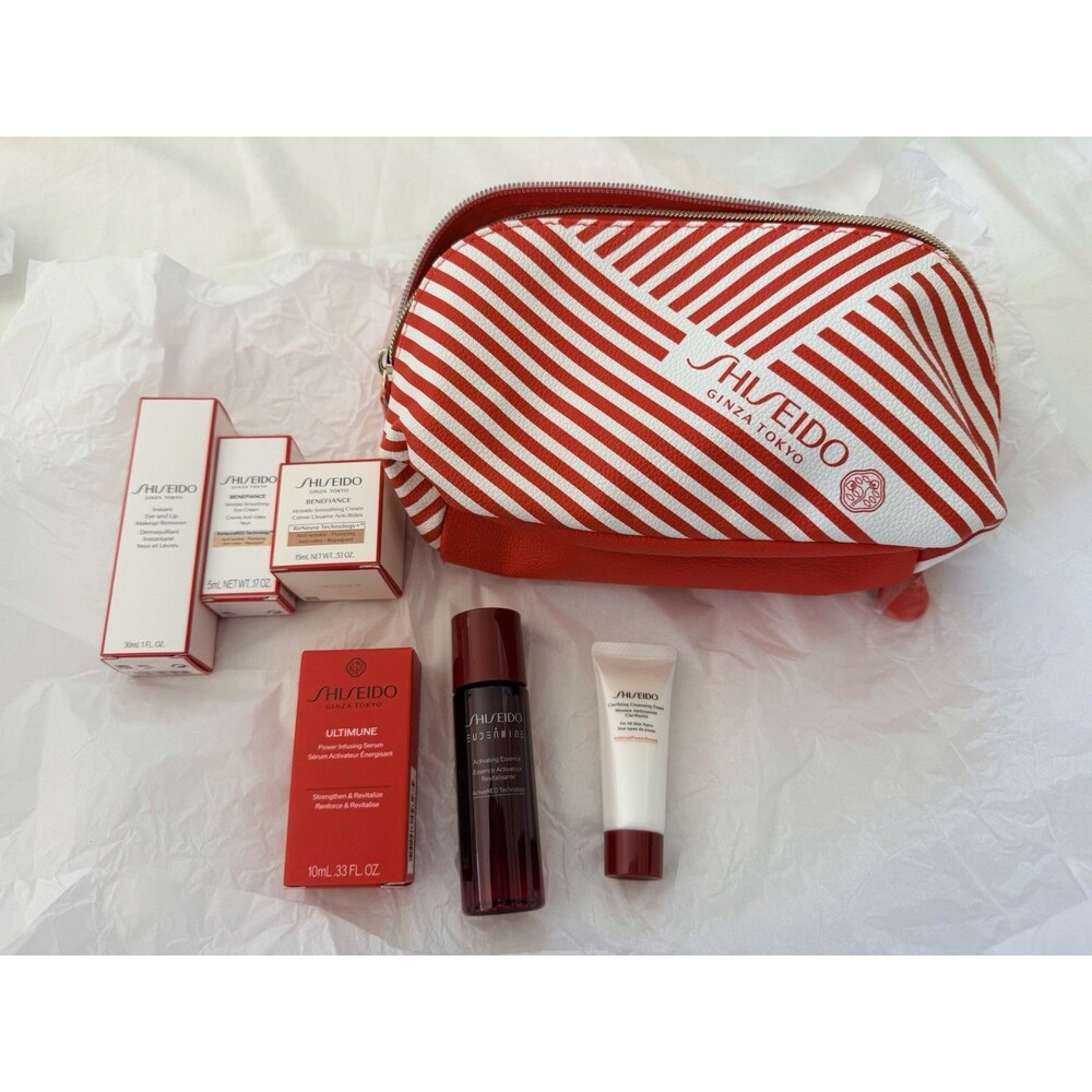 Shiseido Skincare Gift Set Bag Benefiance Ultimune Cleanser Serum Eye Cream BNIB